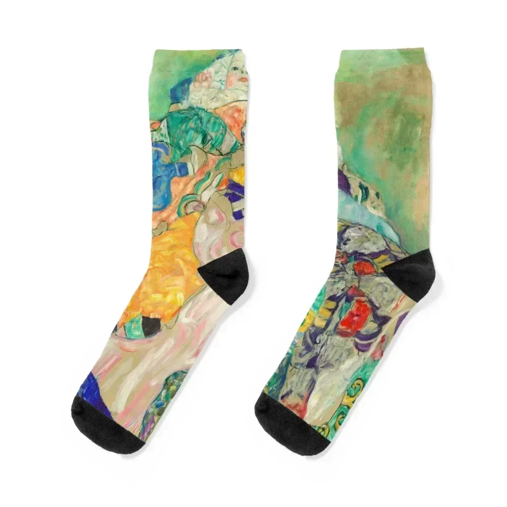 

Gustav Klimt Baby (Cradle) Socks men cotton high quality Novelties Toe sports crazy Male Socks Women's