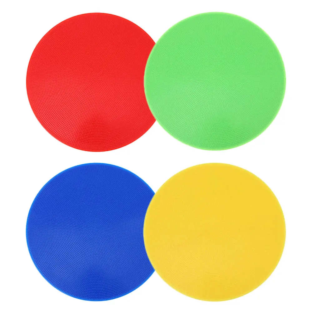 

4pcs Football Landmark Line Marking Discs Durable Flat Spot Floor Pads for Soccer Tennis Basketball Field Training Exercise
