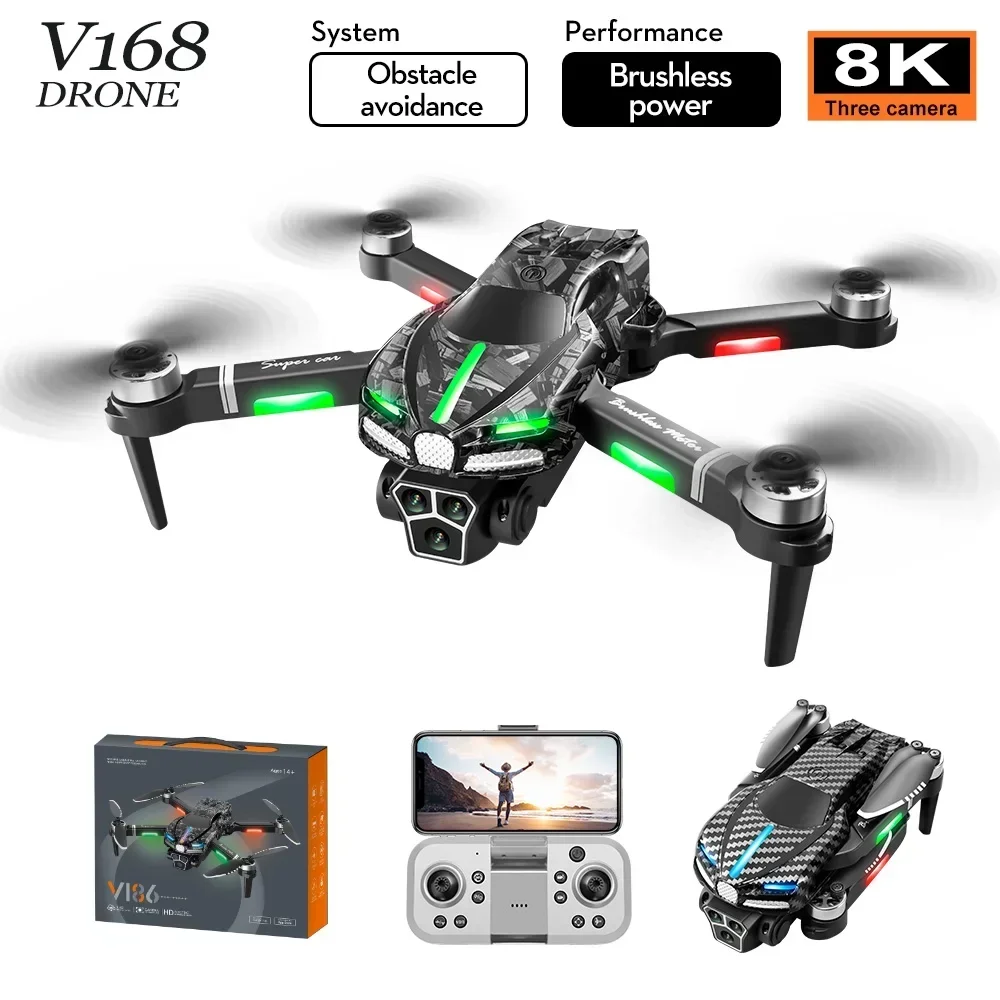 V186 Pro 8K  HD Aerial Photography Brushless Optical Flow Obstacle Avoidance Aerial Photography Remote Control Quadcopter