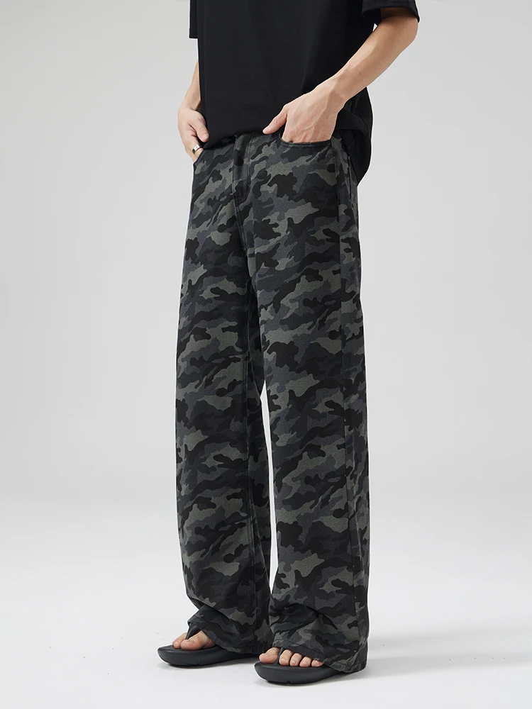 

Youxian, американские камуфляжные рабочие брюки в стиле ретро, мужские летние новые трендовые уличные свободные спортивные повседневные брюки, прямые брюки из смеси хлопка