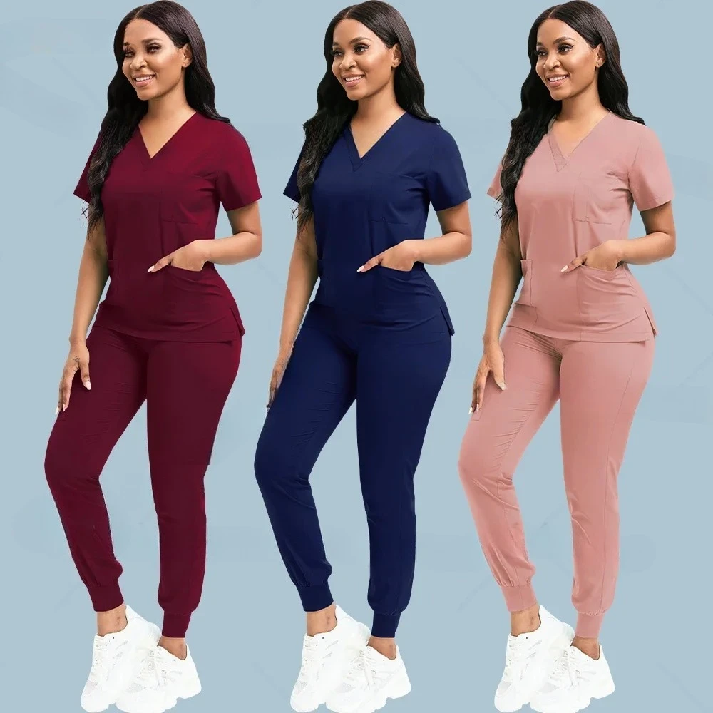 Gros survêtement costume médecin infirmière gommages ensemble hôpital médical chirurgical uniformes multicolore tenue de femme gommage costume médecin uniforme