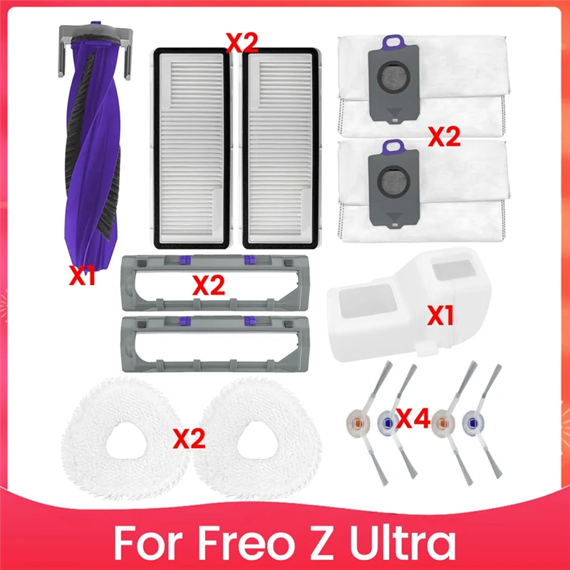 

AONEQ-14PCS щетка-фильтр, ткань для швабры и комплект мешков для пыли для Narwal Freo Z Ultra, аксессуары для пылесоса, замена