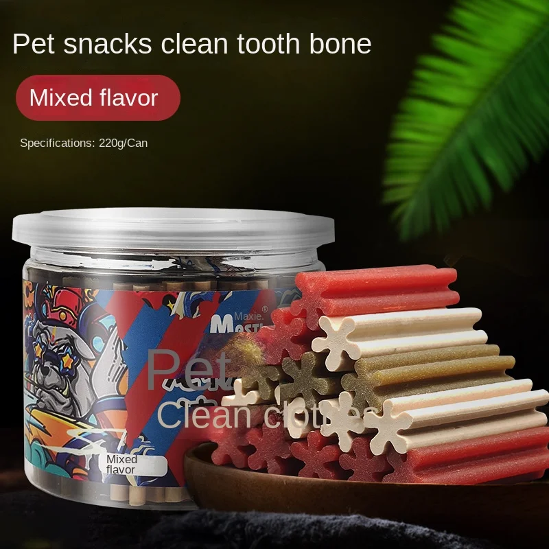 220g/can Pet Snacks Dog Fresh Breath Gum Chewing Sticks Dog Molar Sticks Beef Flavored Cheese Flavored Delicious Pet Snacks