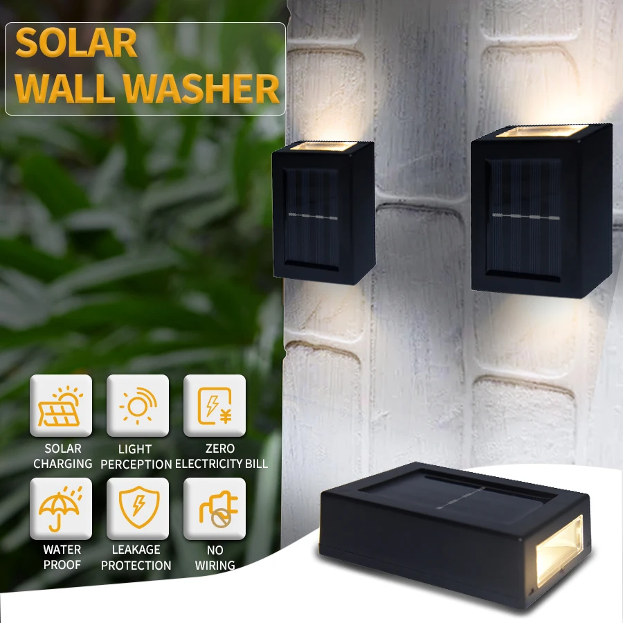 

Outdoor Solar Wall Lamp Up and Down Wall Washer Light Waterproof Solar Light for Garden Street Balcony Yard Porch Stair Decor