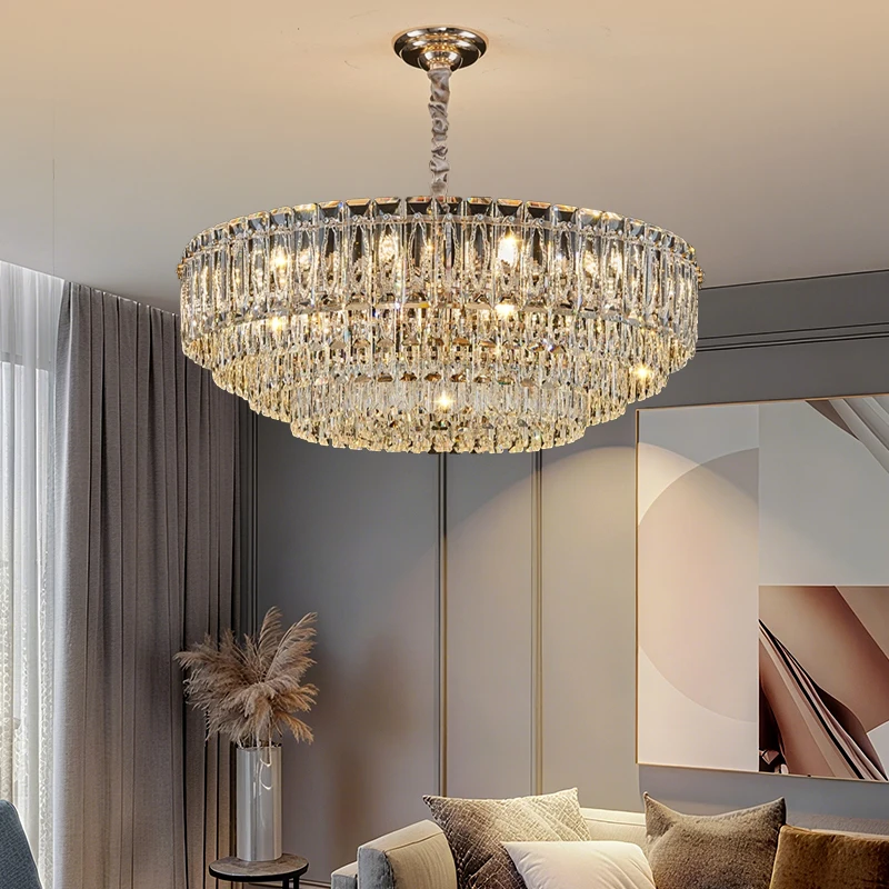 

Modern Crystal Pendant Light Luxury Gold Living Room Hanging Chandelier Crystal Dining Room Chandelier Fixture Lustre