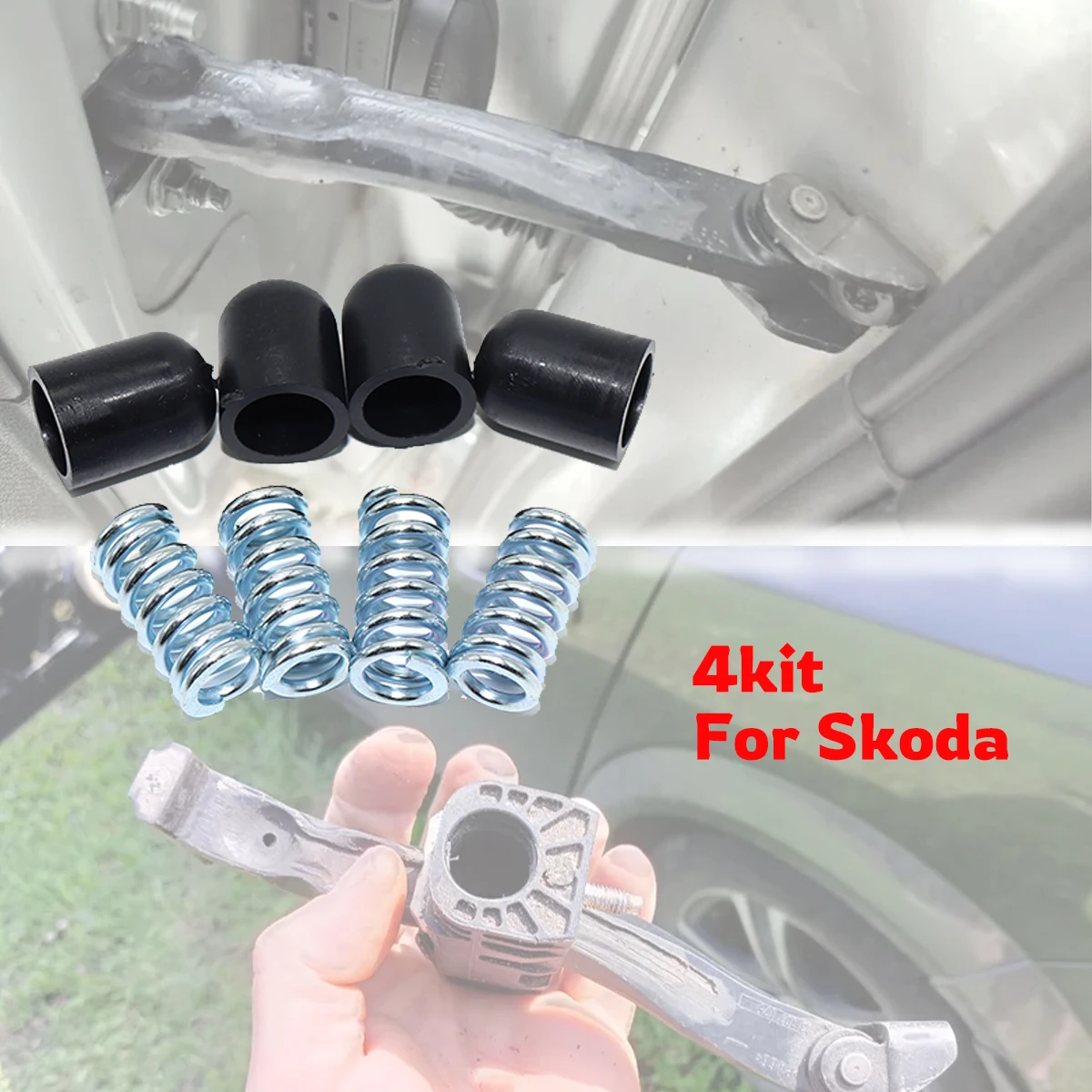

4/8kit For 2 Door Car Door Check Strap Stopper Damping Spring Clips Accessories For Skoda ROOMSTER I 5J YETI I 5L KODIAQ I NS7