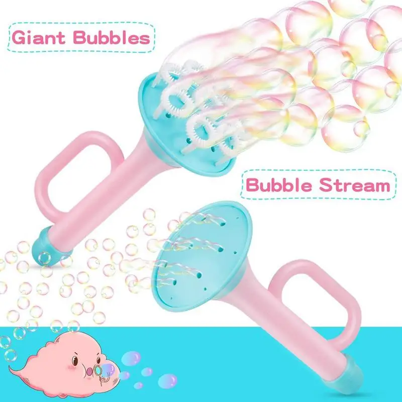 Bubble Blower Toy with Tray and Solution Bubble Blowing Tools for Indoor and Outdoor Games Funny Interactive Toy for Kids Family