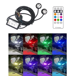 2/4x Wire RGB Remote Control LED Strobe Light for Car Auto Motorcycle Drone Scooter Anti-collision Warning Lamp Flash Indicator