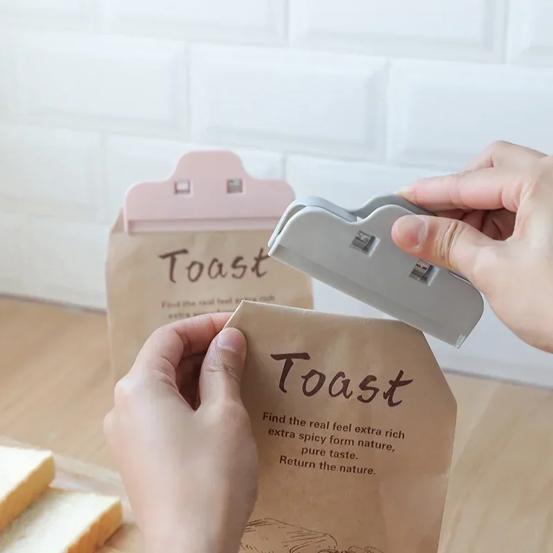 6 Buah Klip Tas Chip, Penyimpanan Dapur Besar Portabel Klip Tas Penyegel Makanan Ringan Alat Plastik Penjepit Penyegel untuk Tas