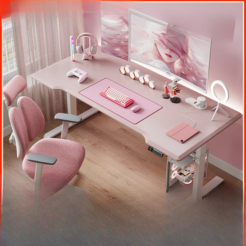 Elektrische heftafel roze computertafel bureau meisje bureau spel e-sporttafel