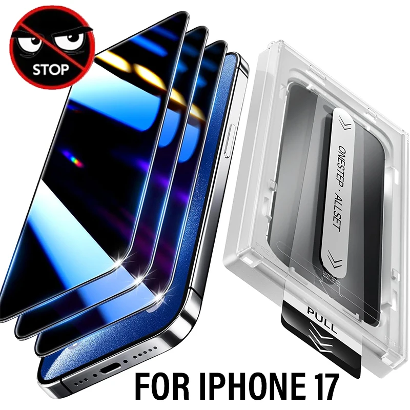 

Dust Free Easy Installation Screen Protector For iPhone 17 Pro Max/17 Pro/17 Air Anti Spy/HD Temepred Glass Privacy Films