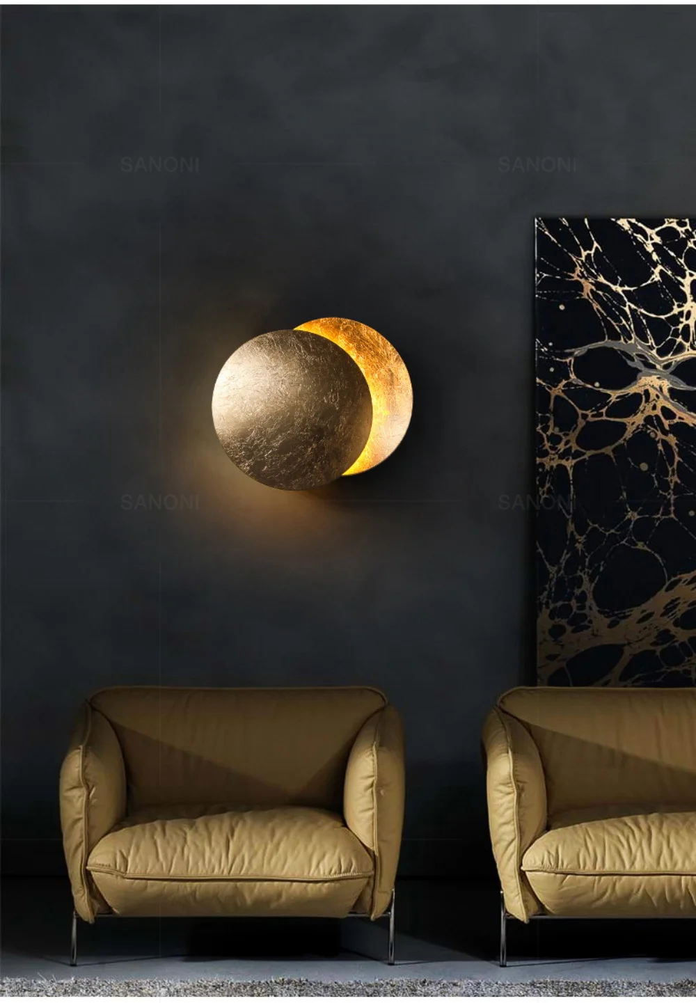 Modern LED Aisle Wall Lamp for Bedroom Bedside Living Room Stairs Corridor Eclipse Sconce Home Decor Lighting Fixture Luster