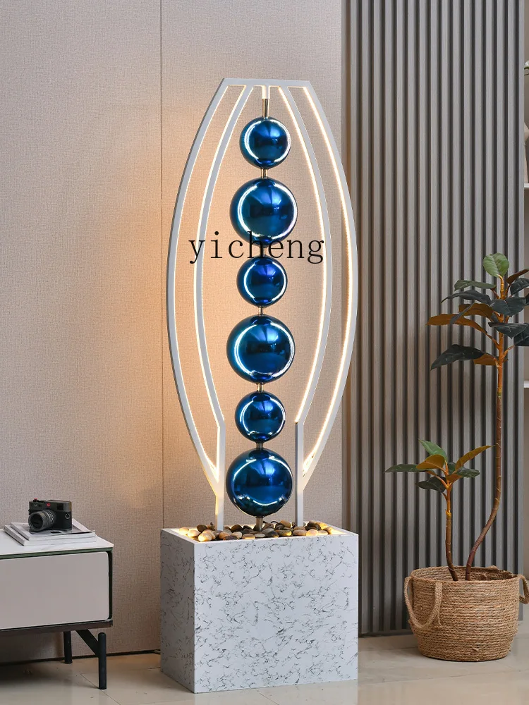 XL Fengshui Ball Cycle Water Fountain Light Luxury Decoration Floor Humidifier Landscape