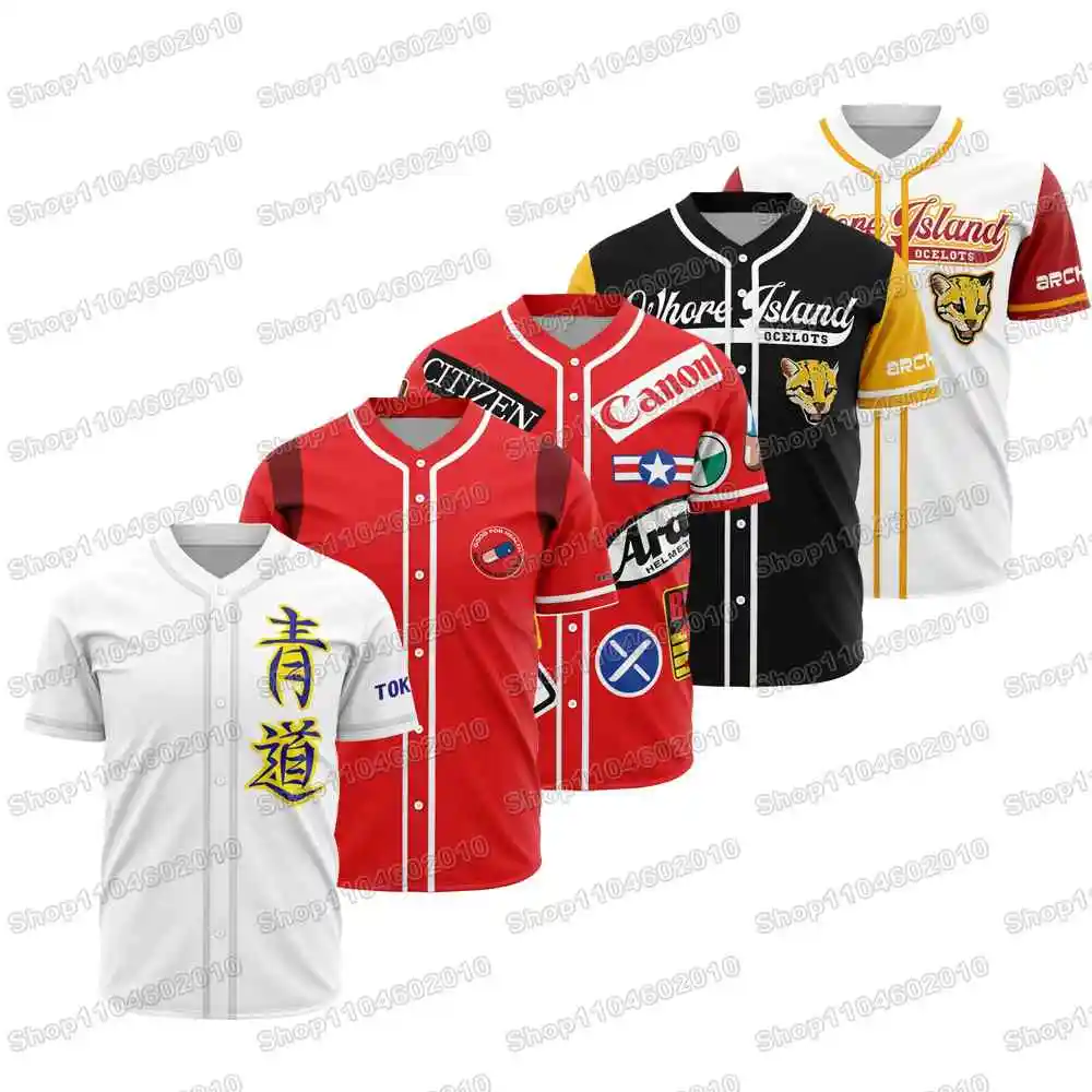 

Game Running Cartoon Anime Customizable Game Baseball Golf Fishing Camping Running Jersey Shirt T-shirt Printing Name Number