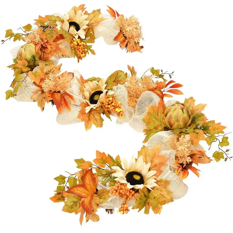 

Thanksgiving Garland Artificial Autumn Foliage Garland Berries Sunflower Autumn Decoration Home Decor For Wedding Party