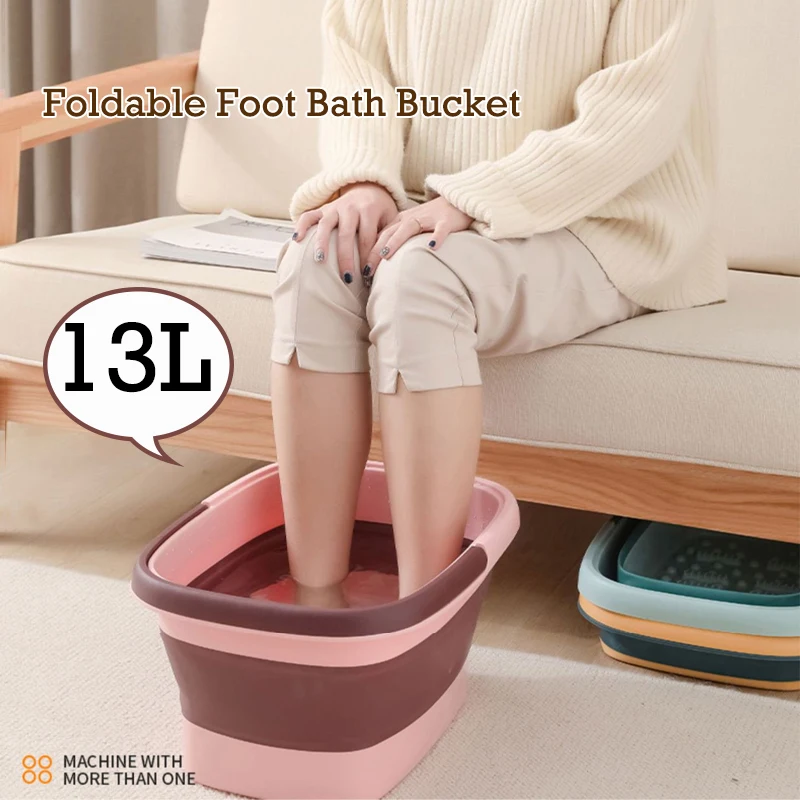 Foldable Foot Bath Bucket with Handle Household Foot Spa Massage Foot Bath Basin Portable Housework Cleaning Bucket Foot Bathtub