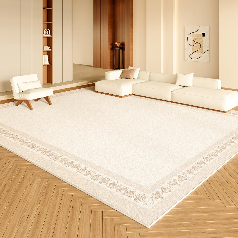 Living Room Retro Cream Sofa Coffee Table Carpet Household Waterproof Large Area Carpets 2024 New Striped Anti Fouling Rug