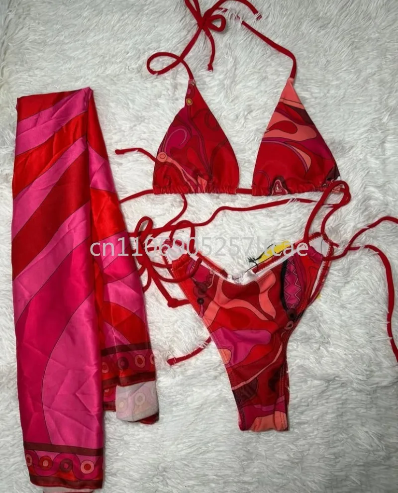

Fashion Design Women's Scarf Bikini Sets Letter Signature Logo Designer Brand Scarf Bikini Sets