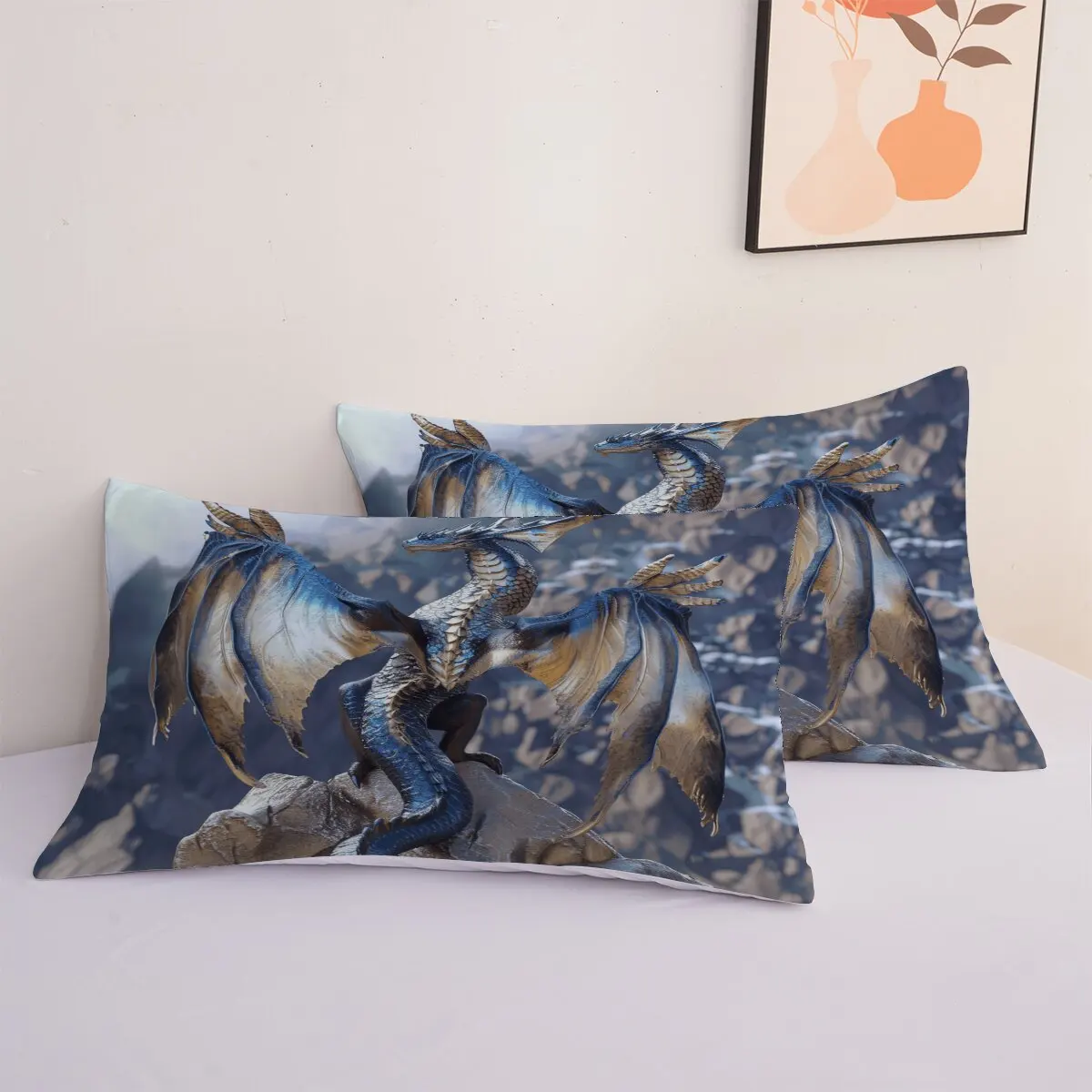 anical   Duvet size  blue and black   1 duvet cover and 2 pillowcases