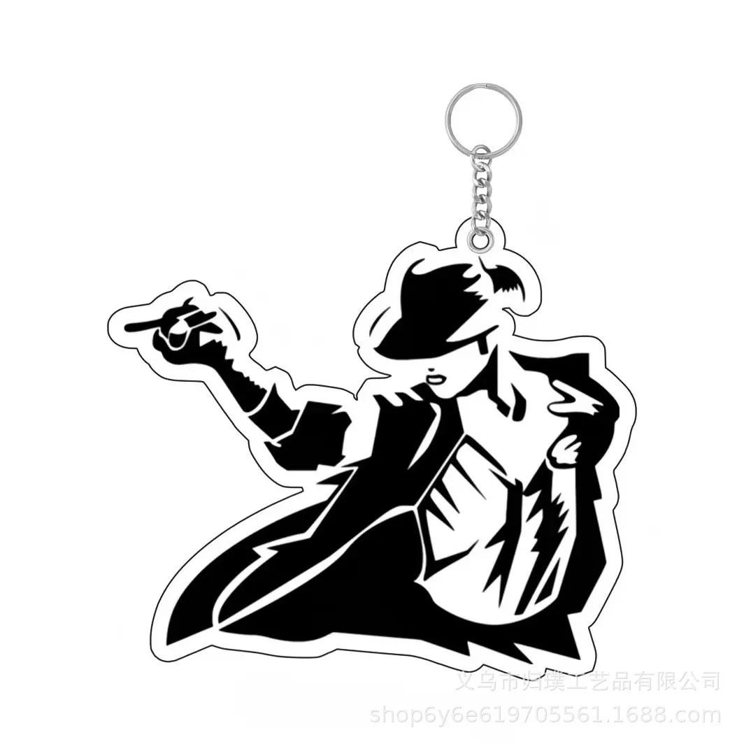Fashion Acrylic Pendant MJ Keychain, Michael Jackson Decor Accessory, Collectible Ornament for Gift Bag and School Backpack view 4