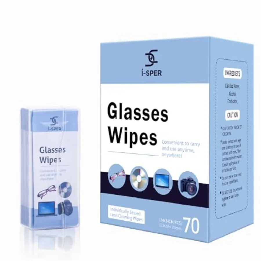 70 Count Eyeglass Lens Wipes with Carrying Box