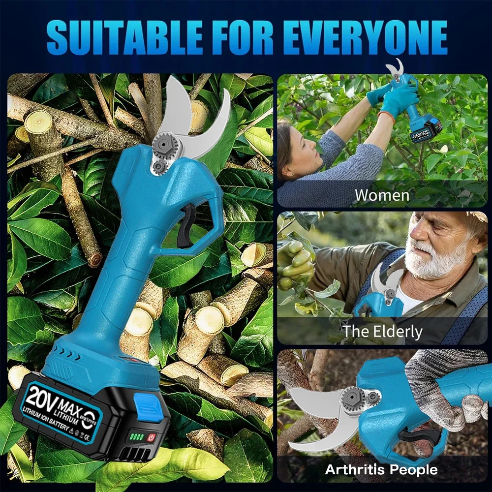 25mm Cordless Pruner Electric Pruning Shears Scissor Branch Pruner Fruit Tree Bonsai Pruning for Makita 18V Battery