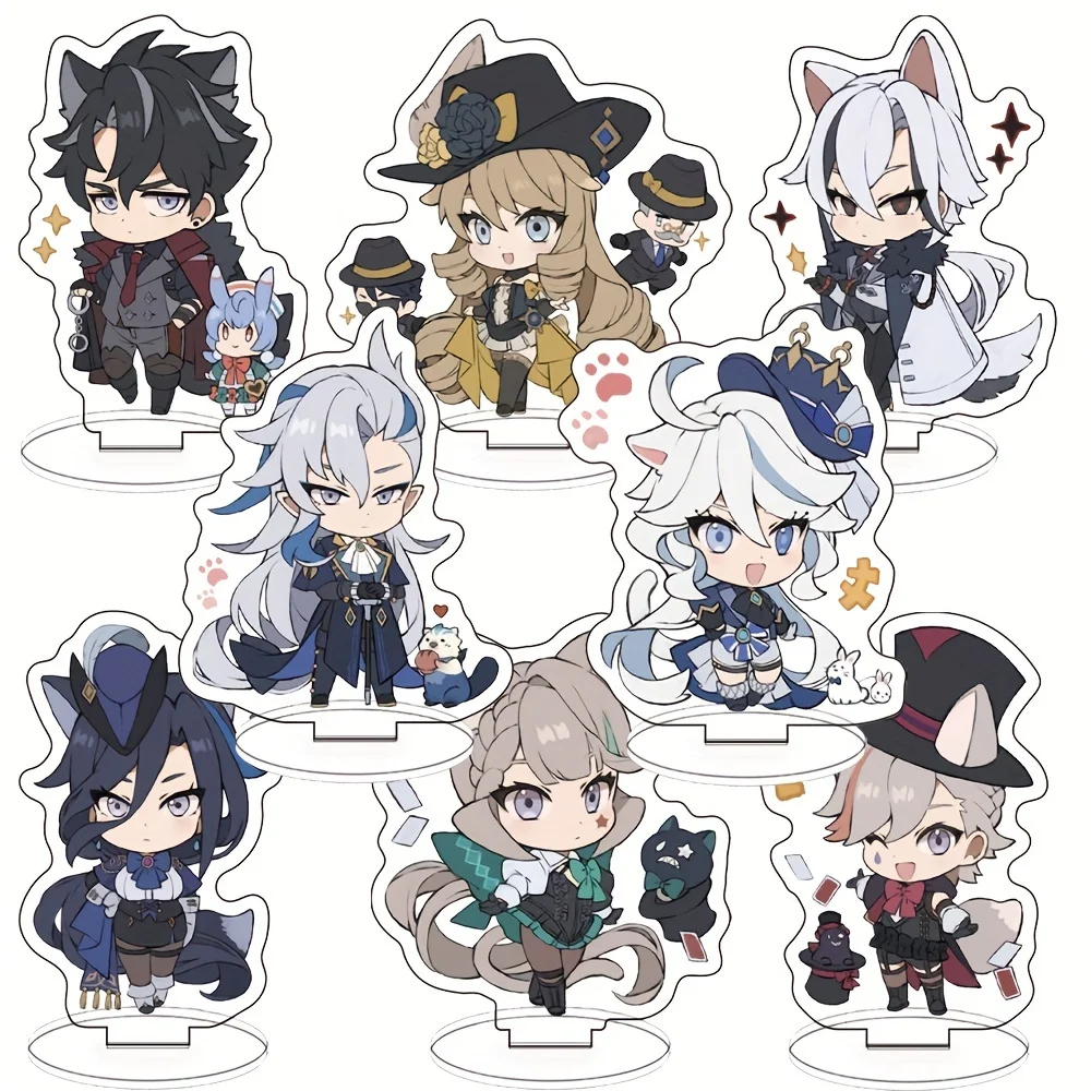 Figurki do gry Neuvillette XIAO Venti Anime akrylowy stojak Model Kazuha Heizou dekoracja biurka kolekcja stojące ozdoby prezenty