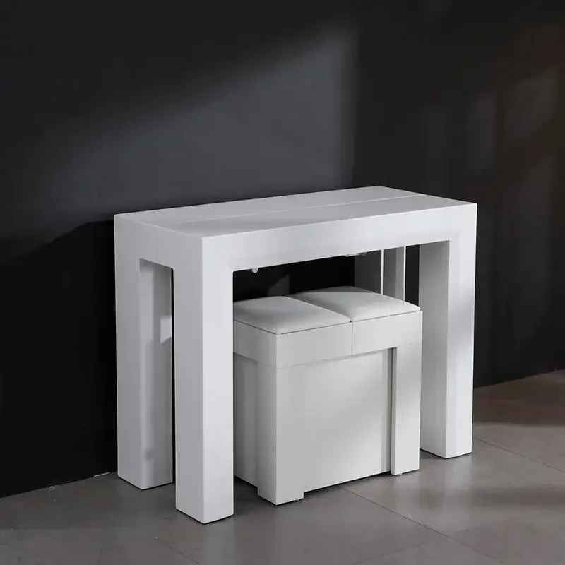 

Телескопический обеденный стол, прямоугольный складной обеденный стол, 8-местный простой маленький бытовой невидимый стол