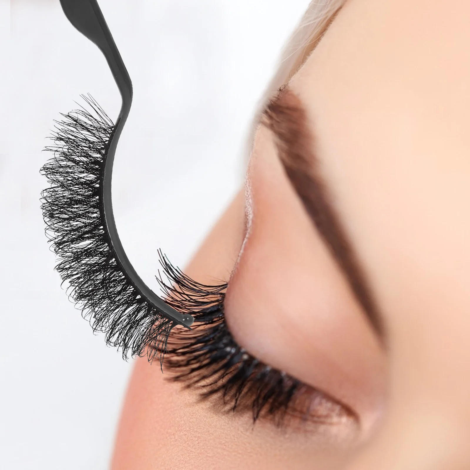 6Pcs Eyelash Wearing Tool Adjustable Curve Display Rack Durable Plastic for Salon Accessories Makeup Lovers Black Transparent