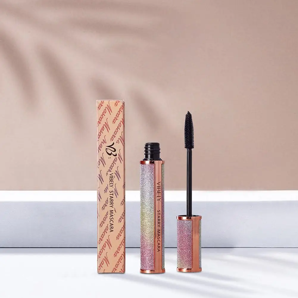 Zwarte Dikke Verlenging Mascara Zijde Vezel Wimper Hemel Mascara Extensie Waterdichte Starry Make-Up Cosmetische 3d L3g2