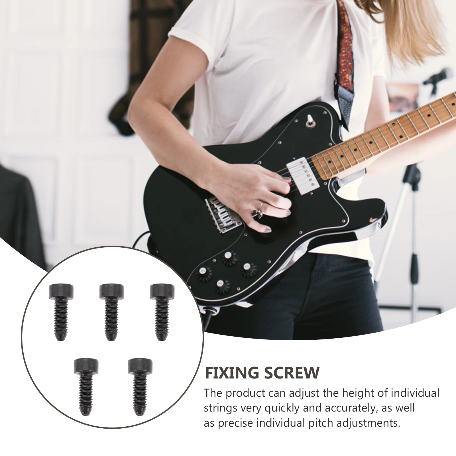 

5Pcs Guitar Bridge Hexagonal Screws Sturdy Tremolo System Screw Accessories for Most Electric Guitars Guitar Bridge Screws