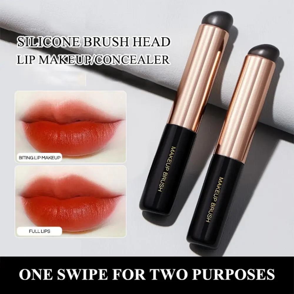 GECOMO Soft Silicone Lip Brush For Lipstick Coloring Natural Smudge Portable Lip Makeup Brush