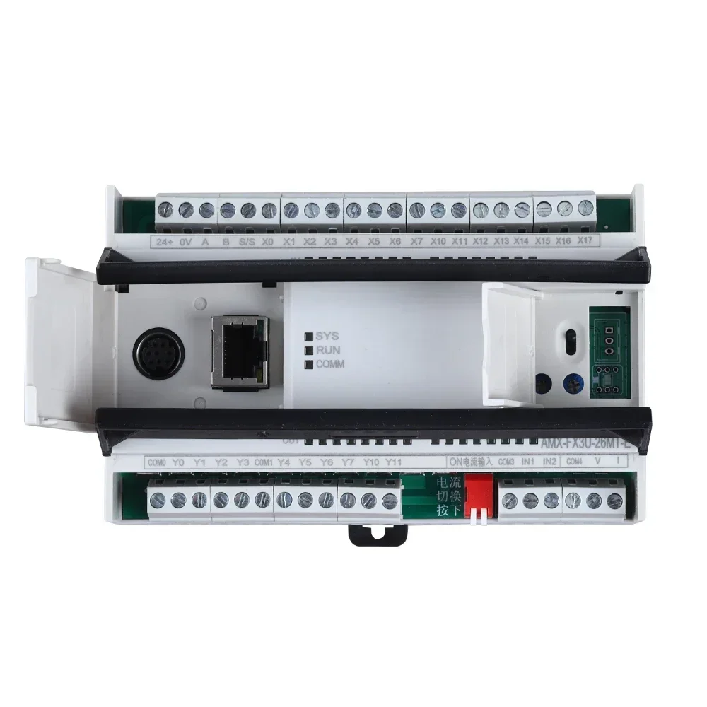 Amsamotion FX3U-48MR 32MR-E 26MT Replace MELSEC PLC 4AI/2AO 16DI/16DO MODBUS Analog Transistor Relay For Mitsubishi Ethernet