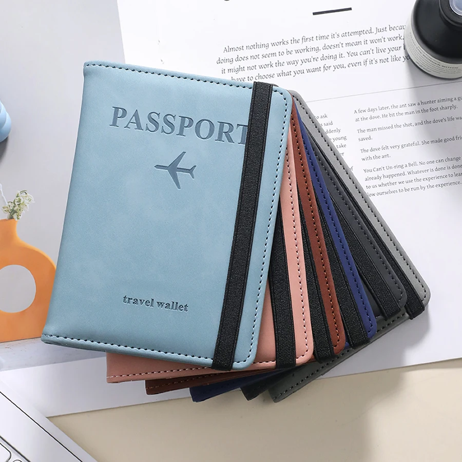 RFID Blocking Passport Holder PU Leather Anti-magnetic Travel Wallet Card Case Travel Accessories 6 Colors Optional