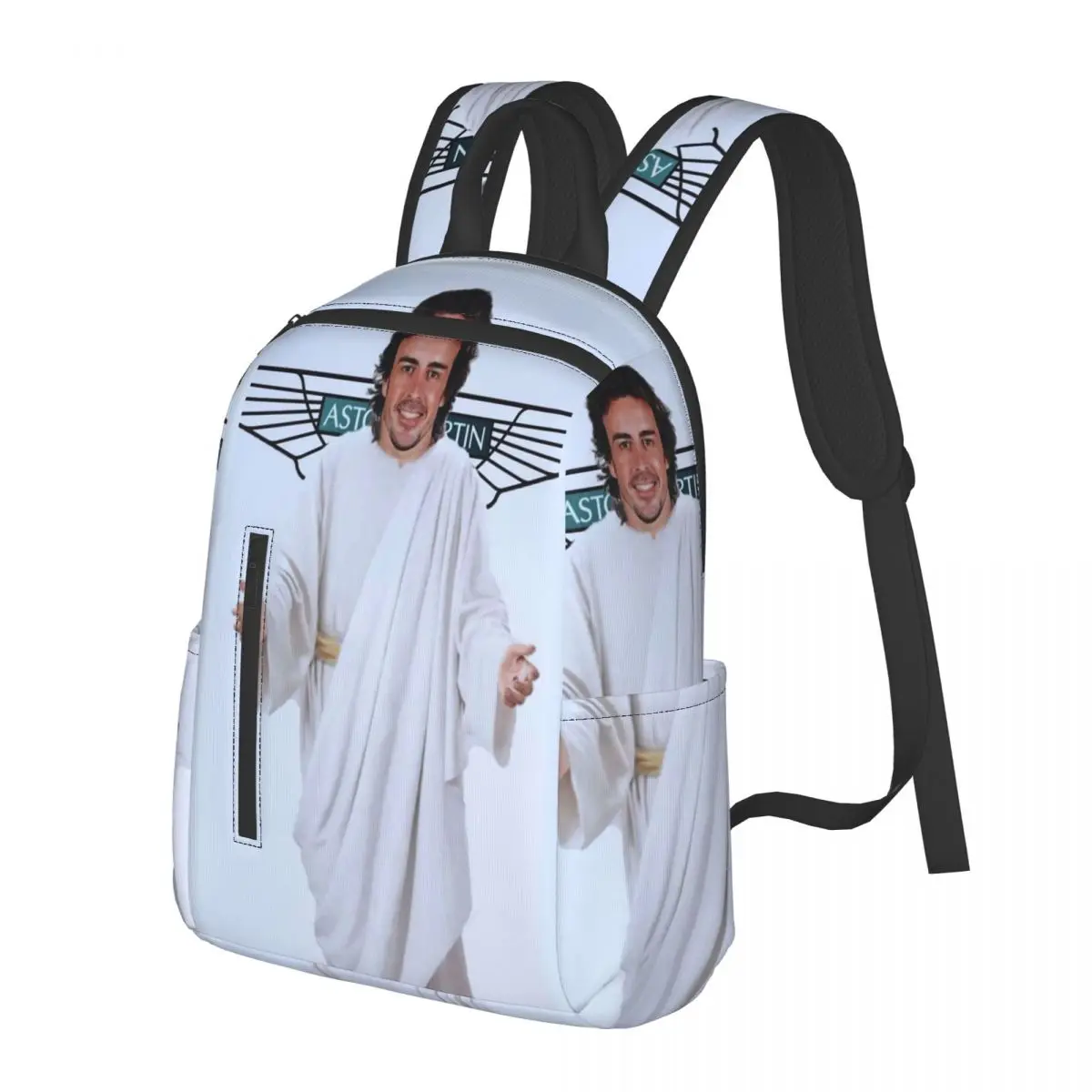 Fernando Alonso Jesus Student Backpack School Bag Hiking Travel Daypack for Boys Girls Bookbag Shoulder Bags