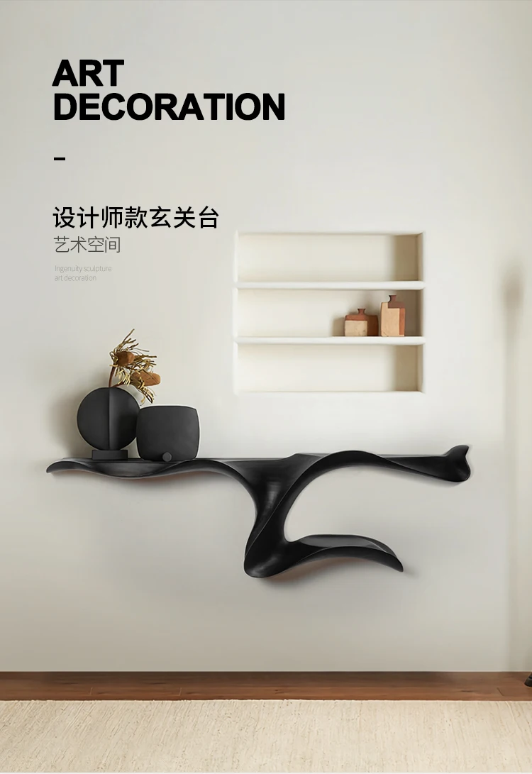 北欧 ミニマリスト エントランス エントランステーブル 侘び砂風アート 特殊形状無垢材ストリップ 極狭エントランス