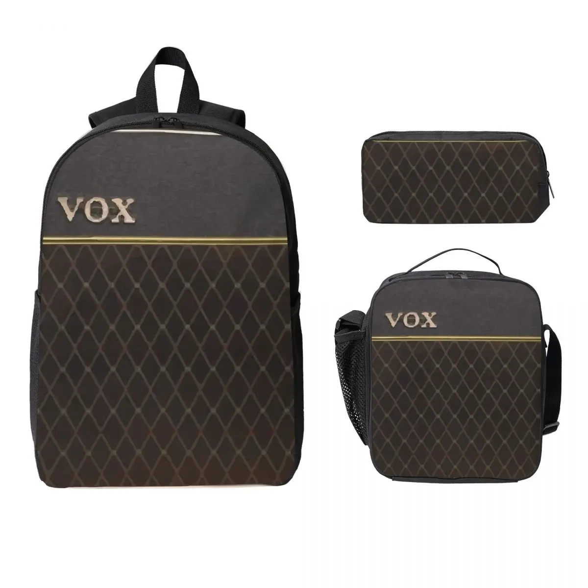 

Vox AC30 Amplifier Backpack Student Boys Girls BookBag School Bag Computer Shoulder Bags 3ps Insulated Lunch Bag Pencil Case