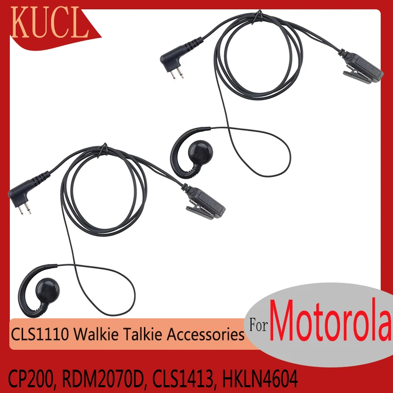 KUCL-CLS1110 Walkie Talkie Accessories, Radio Headset, Compatible with Motorola CP200, RDM2070D, CLS1413, HKLN4604, 2 Pcs