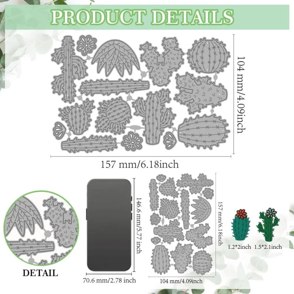 Cactus Metal Die Cuts Desert Plant Cutting Dies Cacti Flowers Leaves Embossing Template Carbon Steel Cutting Stencils for Card