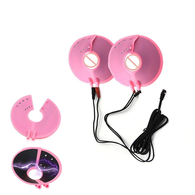 BDSM Bondage Electric Shock Nipple Sucker Clamp Electro Stim Sex Nipple Paste Pads Breast Stimulate Massage Pads Woman Sex Toys