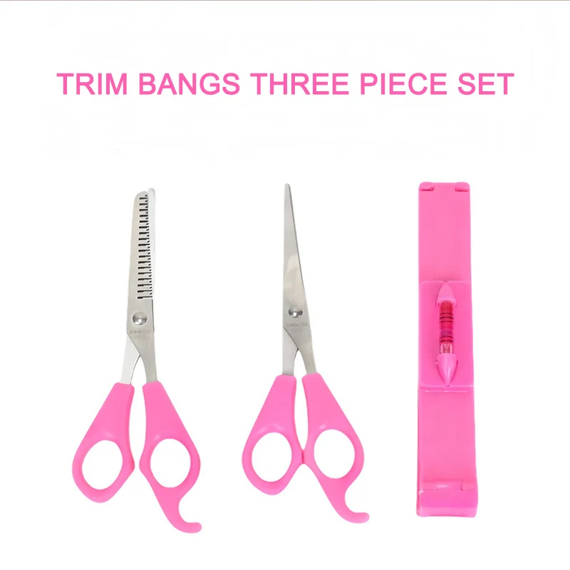 Little Girl's Hair Trimmer Set Children's Bangs Clipper for Home Use Flat Tooth Clipper Three Piece Set for Girl's Haircut