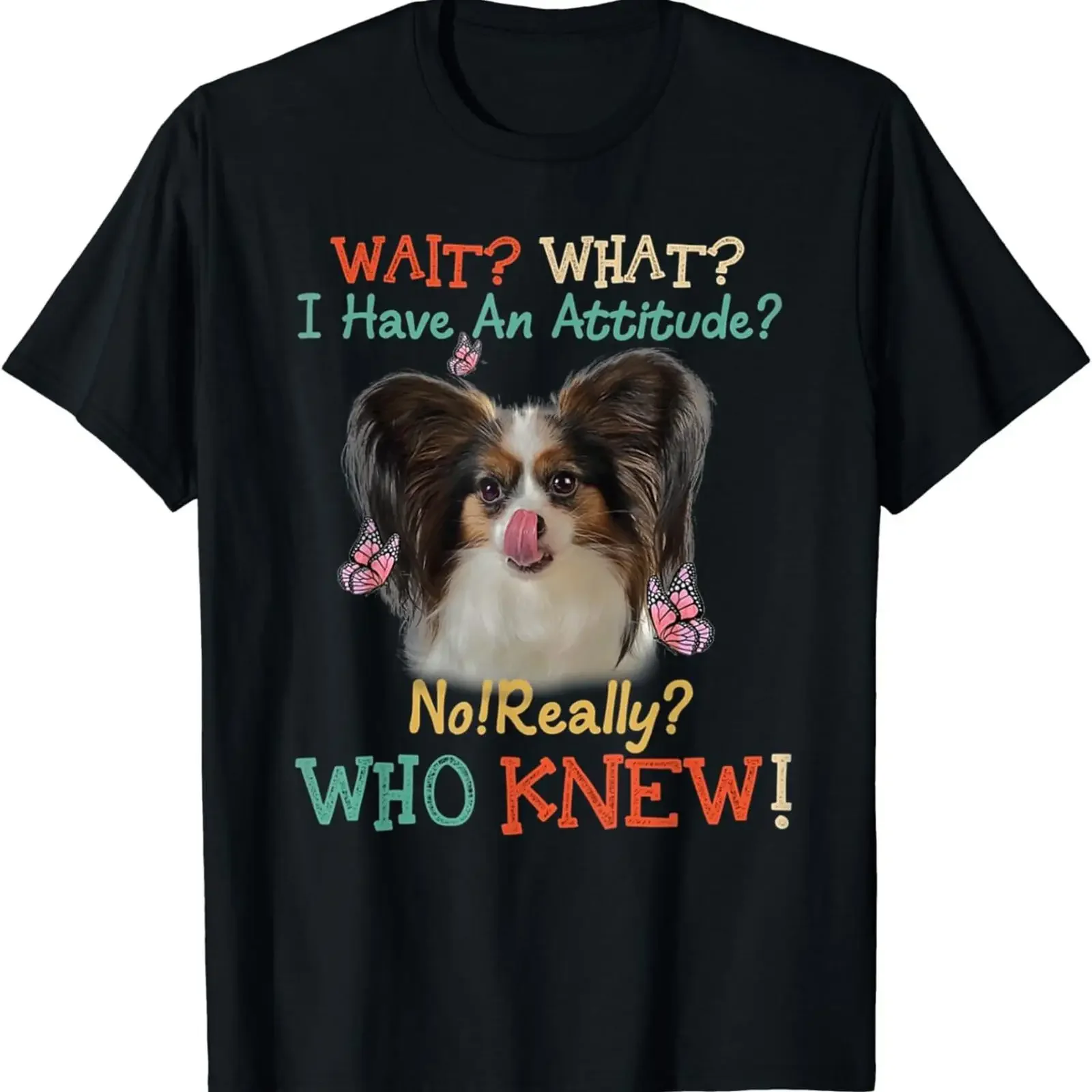 Camiseta vintage lavada con estampado de Papillon Hund Geschenk, cómoda para uso diario.