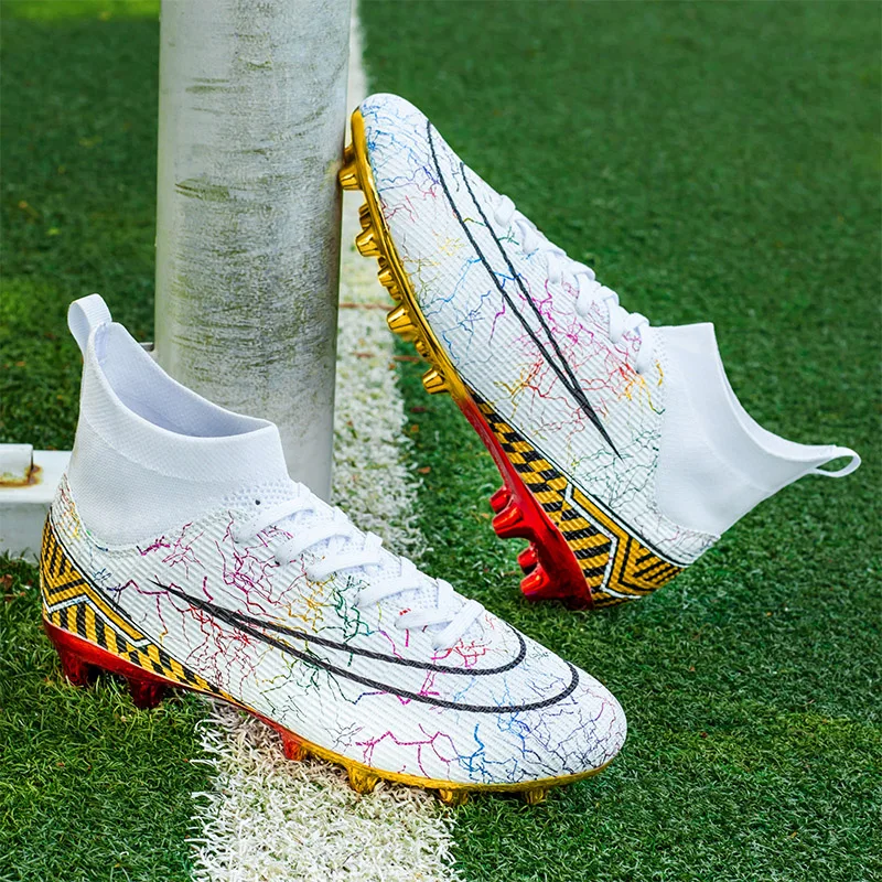 

Новые мужские футбольные бутсы, бутсы для уличного футбола FG, сверхлегкие футбольные бутсы для матчей, тренировочная обувь, Прямая поставка, нескользящие длинные шипы