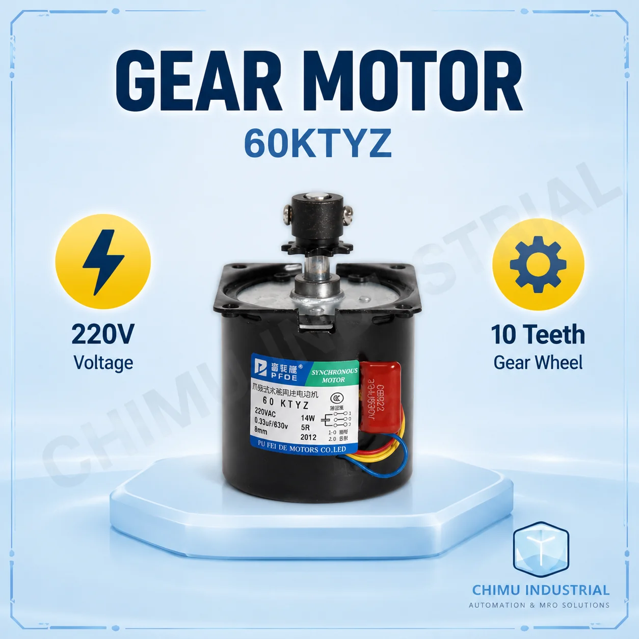 【CHIMU INDUSTRIAL】 for 5/7/10 Tube Sausage Machine Universal Motor Commercial Grade Replacement Gear Motor