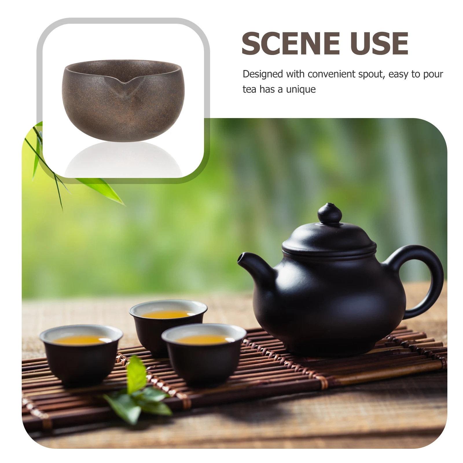 

Matcha Bowl with Pouring Spout Mug Household Tea Japanese Traditional Ceramics Cup