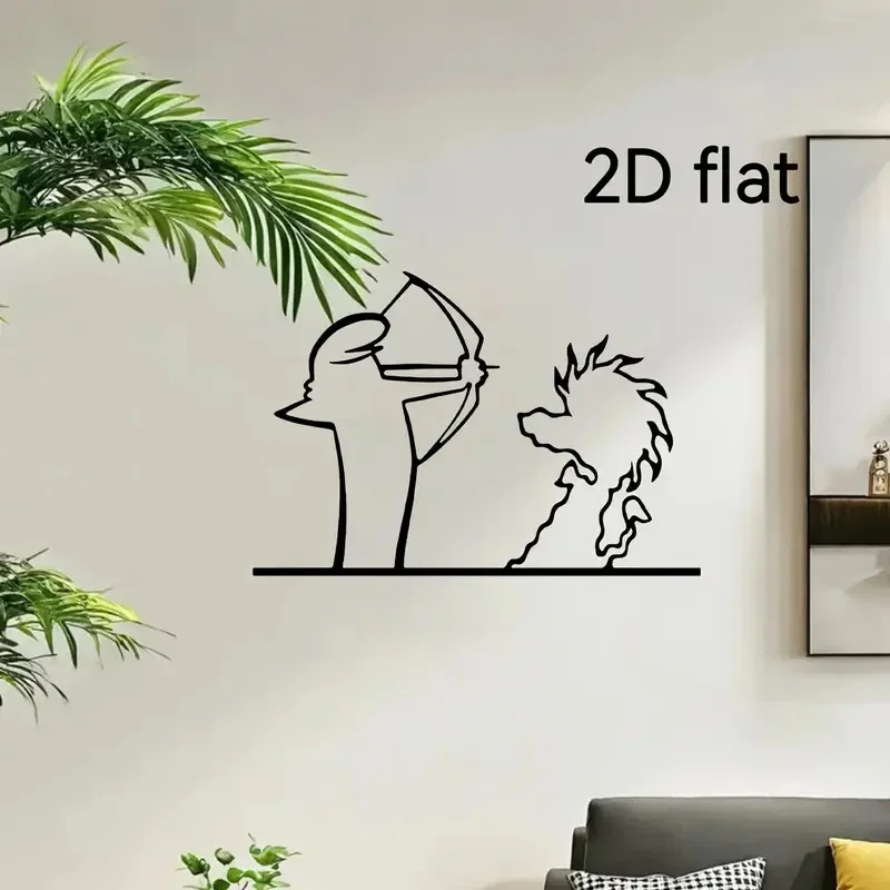 La Linea Minimalist Car Sticker Bumper & Window Door Wall Decal Cartoon Character Design Home Car Decor