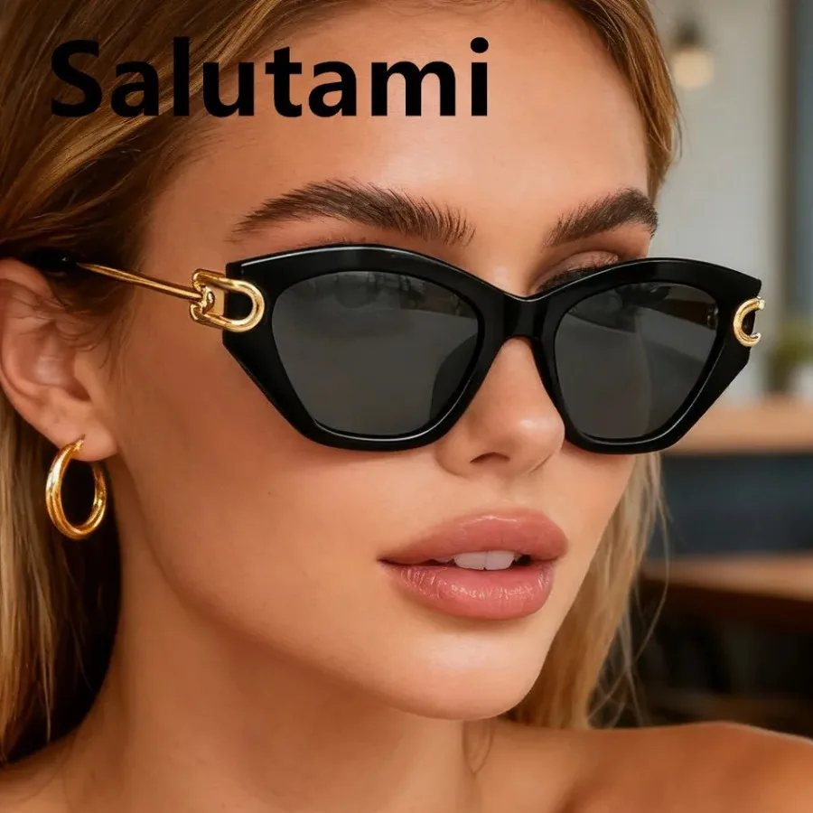 Vintage Elegant Patchwork Cat Eye Knot Sunglasses for Women New Fashion Alloy Square Gradient Sun Glasses Ladies Driving Shades