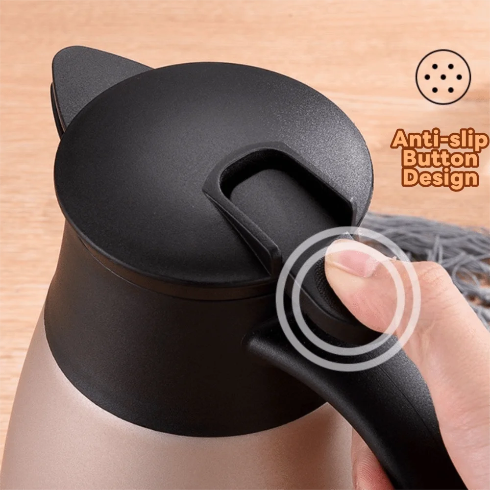 

Термальный кофейник 2 л, большая емкость, термос из нержавеющей стали 304, чайник для воды, двухслойные пылезащитные термосы для отеля