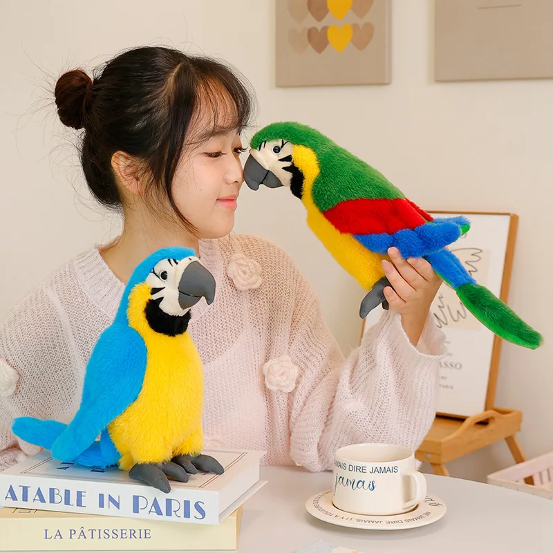Lifelike Budgerigar Plush Toy Stuffed Blue Bird Budgie Colourful Green Red Macaws Birds Doll Toys Birthday Gife Home Decor
