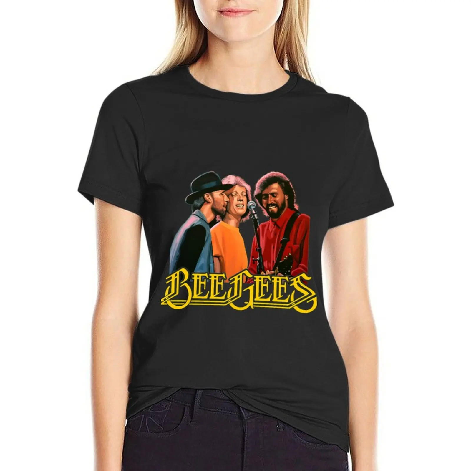 Bee Gees Big Head T-Shirt Short sleeve tee korean fashion designer clothes Women luxury